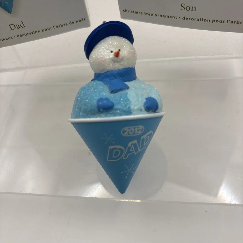 Hallmark Keepsake Ornament~Dad and Son in a Snowcone~2012